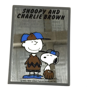 スヌーピー＆チャーリーブラウン SNOOPY＆CHARLIE BROWN ミラー 鏡 プリント 壁掛け インテリア雑貨 横22.5cm×縦30cm