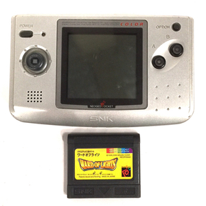 SNK NEOGEO POCKET ネオジオポケット ゲーム機 本体 動作確認済 パチンコアルゼ王国ポケット ソフト付き QR031-244