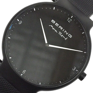 ベーリング Max Rene 腕時計 15540 ラウンドフェイス 英字ロゴ 2針 クォーツ メンズ ブラック 黒 稼働 BERING