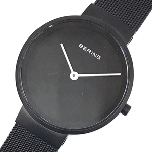 ベーリング 腕時計 14531-122 ラウンド 2針 黒文字盤 クォーツ QZ ボーイズ 純正ベルト ブラック 稼働 BERING