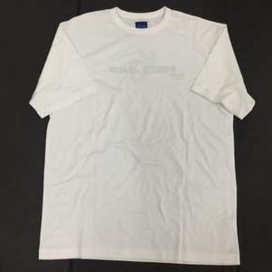 ケンゾージーンズ サイズ F 半袖 Tシャツ 英字ロゴ刺繍 クルーネック コットン 100% メンズ トップス 白 KENZO JEANS