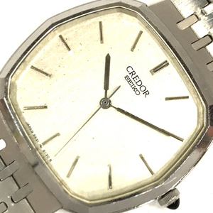 送料360円 セイコー クレドール クォーツ 腕時計 メンズ シルバーカラー文字盤 5931-5150 稼働品 SEIKO 同梱NG