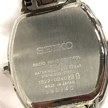 送料360円 1円 セイコー 電波 腕時計 Exceline 1B22-0BV0 デイト 白文字盤 コンビ ソーラー レディース 同梱NG_画像3