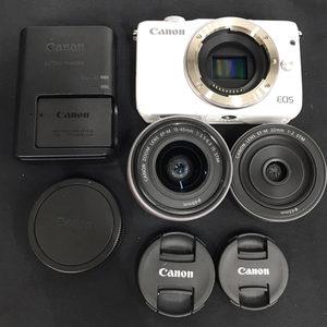 1円 Canon EOS M10 EF-M 22mm 1:2 STM 15-45mm 1:3.5-6.3 IS STM ミラーレス一眼カメラ レンズ L061554