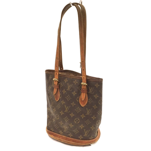 ルイヴィトン モノグラム プチバケットPM M42238 トートバッグ ブラウン ジャンク品 LOUIS VUITTON QR032-219