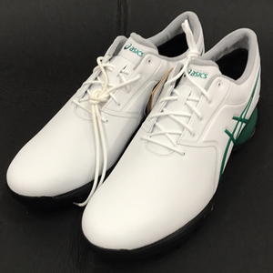 新品同様 アシックス サイズ 31cm GEL-ACE PRO M 1111A220-101 ゴルフシューズ メンズ 白×緑 タグ付 箱有 asics