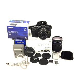 OLYMPUS PEN Lite E-PL7 M.ZUIKO DIGITAL 14-42mm 1:3.5-5.6 含む ミラーレス一眼 デジタルカメラ セット QR032-471