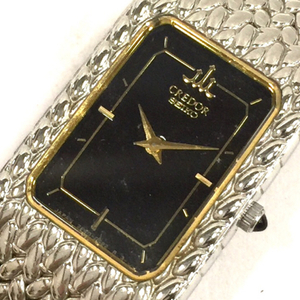 セイコー クレドール クォーツ 腕時計 レディース 2F70-5341 ブラック文字盤 純正ブレス 未稼働品 ファッション小物