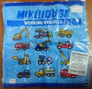 【未使用・未開封】mikiHOUSE ミキハウス ループタオル 35×34cm WORKING VEHICLES ワーキングビークル 働く車 乗り物 男の子 お手拭き