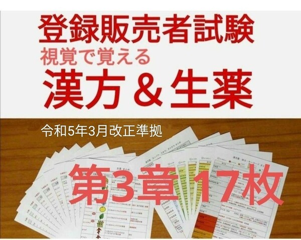 登録販売者試験　視覚で覚える漢方・生薬暗記セット　重要な成分も追加　登録販売者　令和4年3月手引き改正準拠