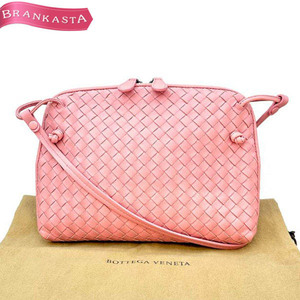 BOTTEGA VENETA/ボッテガヴェネタ イントレチャート ノディーニ ショルダーバッグ レザー 斜め掛け ピンク系 [NEW]★66BA10