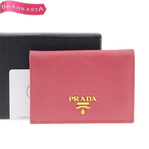 PRADA/プラダ サフィアーノメタル 1M0945 レディース カードケース レザー ロゴ 名刺入れ ピンク [NEW]★03LA30