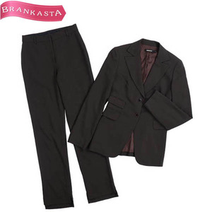 DKNY/ダナキャランニューヨーク パンツスーツ セット ウール テーラードジャケット×スラックス 2 ブラウン [NEW]★61BF40