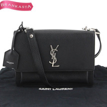 SAINT LAURENT PARIS/サンローランパリ サンセット ミディアム レディース ショルダーバッグ レザー 本革 黒 [NEW]★62BC80_画像1