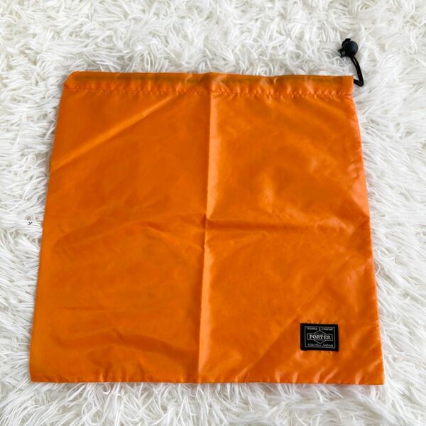 ポーター　ナイロン　保存袋　未使用品　美品　オレンジ　ブランドタグ　 PORTER 巾着袋 袋 吉田カバン