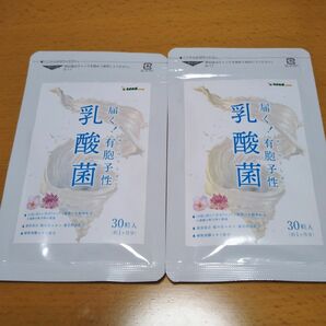 サプリ届く乳酸菌サプリメント1袋30 粒入×２袋セットで約2ヵ月分美容成分桜の花エキス菊花粉末配合！植物発酵エキス配合　新品未開封