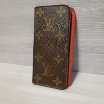 2168 即決 LOUIS VUITTON ルイヴィトン アイフォン iPhone7 iPhone8 SE フォリオ レザー スマホ カバー モノグラム レッド系 スマホケース_画像1