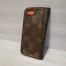 2168 即決 LOUIS VUITTON ルイヴィトン アイフォン iPhone7 iPhone8 SE フォリオ レザー スマホ カバー モノグラム レッド系 スマホケース_画像2