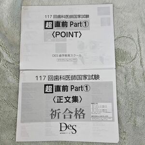 117回歯科医師国家試験　超直前 正文集 point集　des