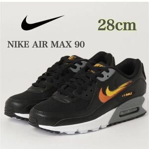 【新品未使用】NIKE AIR MAX 90 BLACK/SAFETY ORANGE/UNIVERSITY GOLDナイキエアマックス90（FJ4229-001）黒28cm箱無し