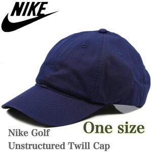 【新品】Nike Golf Unstructured Twill Cap ナイキ ゴルフキャップ シンプル（580087-452）ネイビー　One size