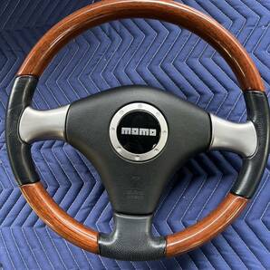 ダイハツ ミラジーノ L650S 純正 オプション MOMO モモ ウッド レザー コンビ ステアリングの画像1