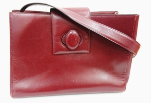 Cartier Cartier Mast Bordeaux Shoulder Bag Turn Lock Leather ★ 100 or Cartier, Bag, Bag