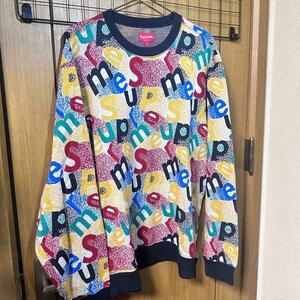 Supreme 19AW Scatter Text Crewneck