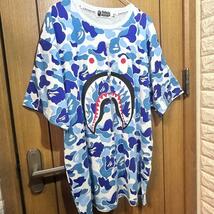 Bape shark WGM blue camo S/S Tee_画像1