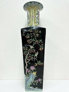 F 【傑作】77.0㎝　中国　壺　花瓶　花器　花鳥図　中国美術　時代物　美術品