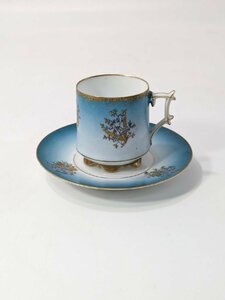 o Limoges リモージュ デミタスカップ ソーサー 1客 箱なし 24020106 盛上げ金彩 薄手 繊細 洋食器 フランス アンティ－ク