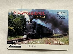 【未使用】JR北海道 C62-3 函館本線『今、よみがえる栄光のSL No.4』オレンジカード1000円分