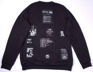 希少 ROUGH SIMMONS Ora! Ora! Ora! Sweat Shirt/ジョジョの奇妙な冒険 パッチ加工スウェットシャツ 3/黒 ラフシモンズ riot期オマージュ