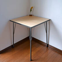 Simple cafe table black 60 iron leg テーブル シナ合板 カフェ コンパクト 鉄脚 鉄脚 シンプル _画像1