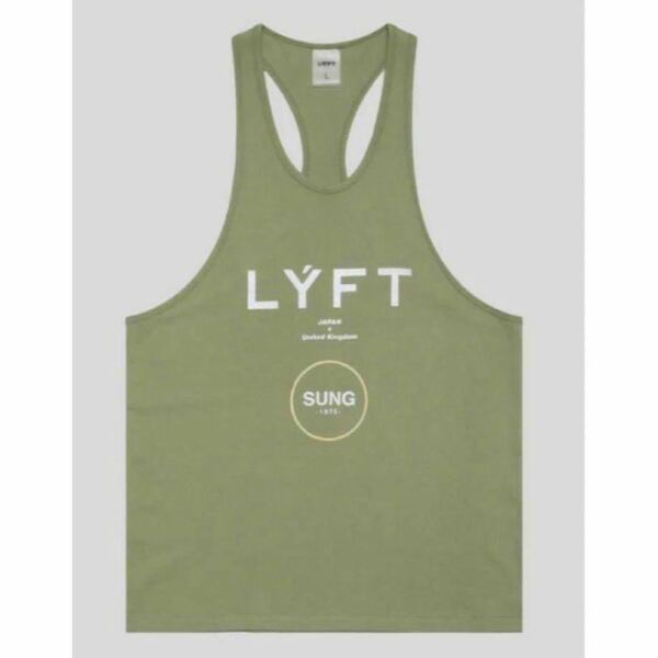 【数量限定】LYFT X SUNG リフト　タンクトップ　センターロゴ　オリーブ
