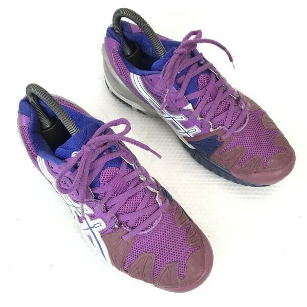 定価1.5万☆ASICS/アシックス☆GEL-SOLUTION 5(ゲル ソリューション 5)/オールコート用/テニスシューズ【US-7.5/24.5/紫】TLL726◇bQ-371