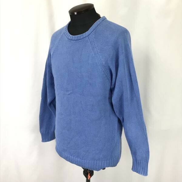 Vintage/Made in the UK/英国製☆セントマイケル/St.Michael☆コットンセーター【36-38/76-81cm/men's-S-M/水色】knit/sweater◇cBH369