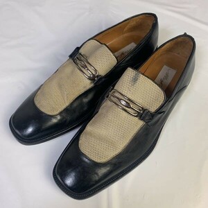  Vintage tag female Ran MEZLAN slip-on shoes shoes size 12 29.5~30.0cm black ^1-12