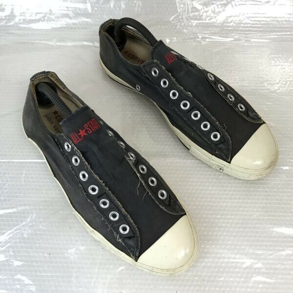 限定希少品☆CONVERSE x JOHN VARVATOS SLIP ON☆ジョンバルバトス/スリッポンシューズ/スニーカー【US9/27.5/グレー】trainers◇bQ-377