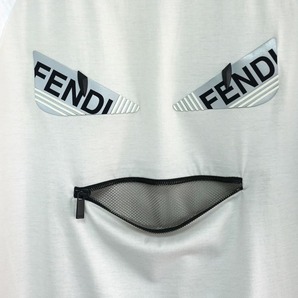 FENDI フェンディ モンスター ラグランTシャツ グレー ホワイト Mサイズ コットン100%の画像3