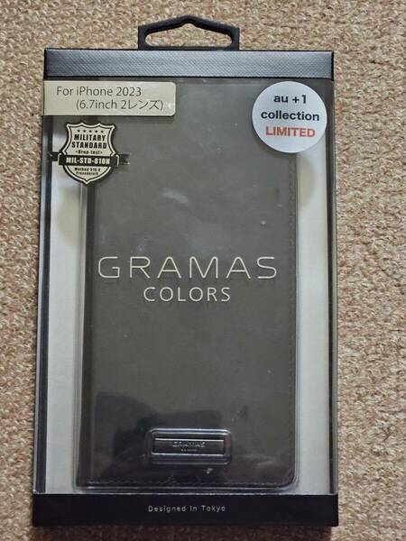 GRAMAS COLORS グラマスカラーズ　レザーケース　Protection Genuine Leather Folio for iPhone 15 Plus　Black　未開封　R23C061K