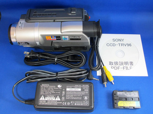 安心10日保証 SONY CCD-TRV96 再生ダビング確認済み 付属品付き 2002年モデル Hi8/8ミリビデオカメラ ソニー8ミリハンディカム