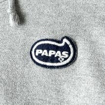 PAPAS + パパスプラス ロゴワッペン 裏起毛 スウェット ジップ パーカー S メンズ 日本製 長袖 トップス ジャケット ブルゾン コート_画像7