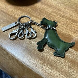 90's Vintage * dog type charm attaching key ring key holder BLUE Paul Smith* cow leather dog leather small articles accessory dog PS paul (pole) * Smith 
