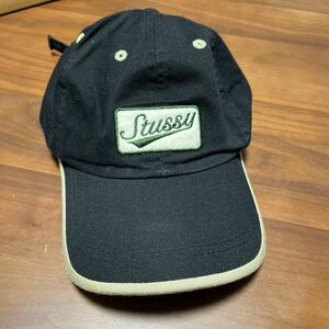 90' stussy ステューシー　キャップ　フリーサイズ 黒 帽子 