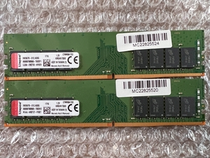[複数有]キングストン デスクトップPC用メモリ 中古 メモリ 16GB(8GB×2枚セット) DDR4 2400 (PC4-19200) 8GB DIMM 288pin KVR24N17S8/8
