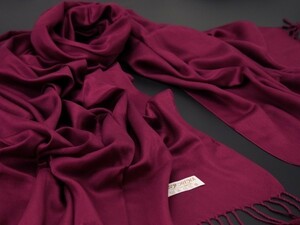 blakafee #BC-P054 極上 カシミア 大判 ストール パシュミナ【ワインレッド/無地】High Quality Pashmina Collection