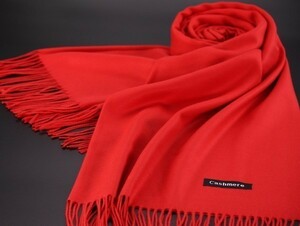 blakafee #AC-M113 極上 カシミア【レッド/無地】大判 マフラー/ストール ＃High Quality Cashmere Collection＃