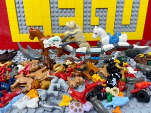 ☆100体セット☆ レゴ　動物ミニフィグ　大量　ドラゴン　雌ライオン　馬　鮫　サメ　犬　魚　鳥　猿　など　LEGO ペット 動物園　C22007