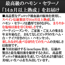 楽しい体験 生ハム ミニ 原木 セット 1kg ( 台 ナイフ 付 ) 14ヵ月熟成 ハモンセラーノ ブロック お取り寄せ 高級 ハムギフト_画像9